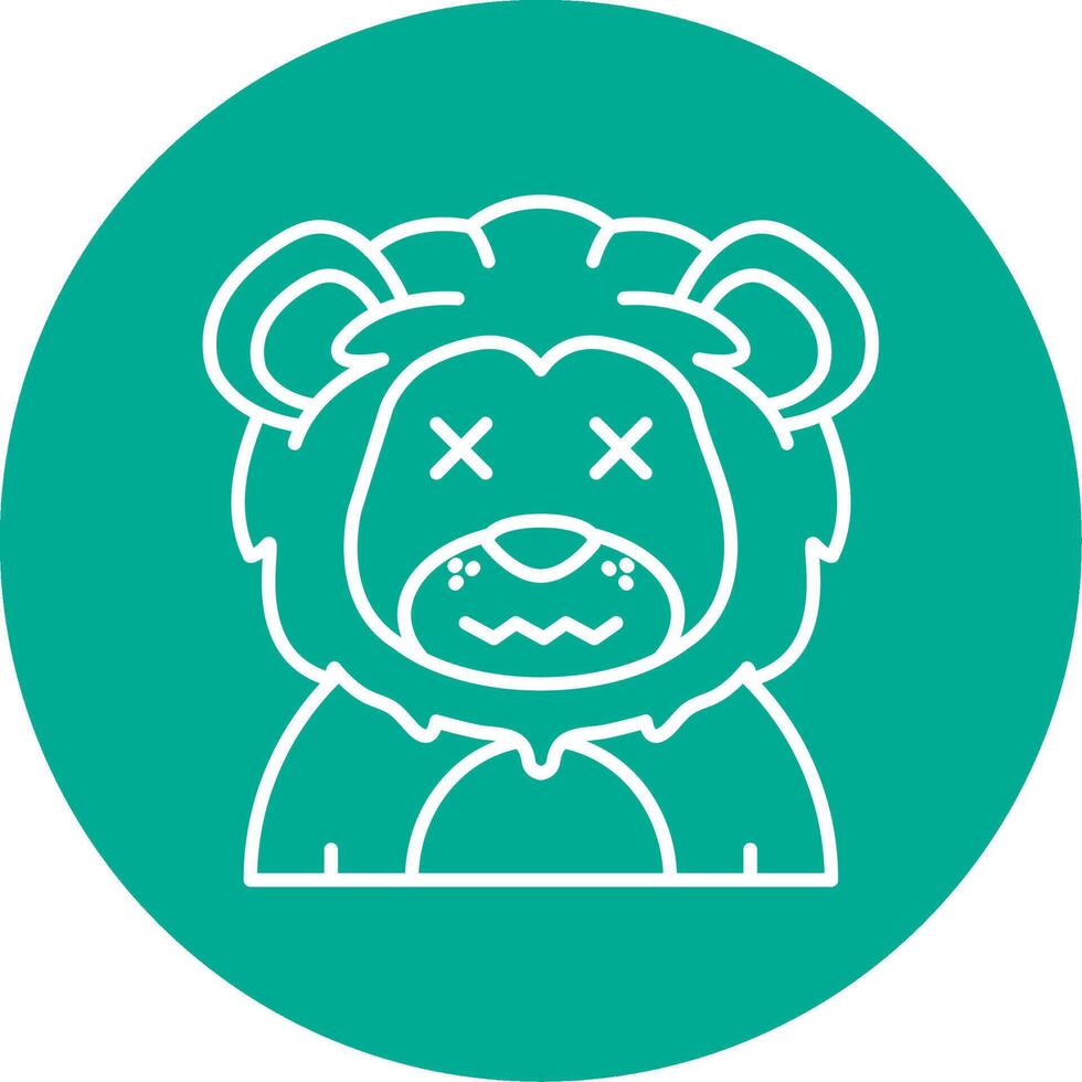 Dead Linear Circle Multicolor Design Icon vector