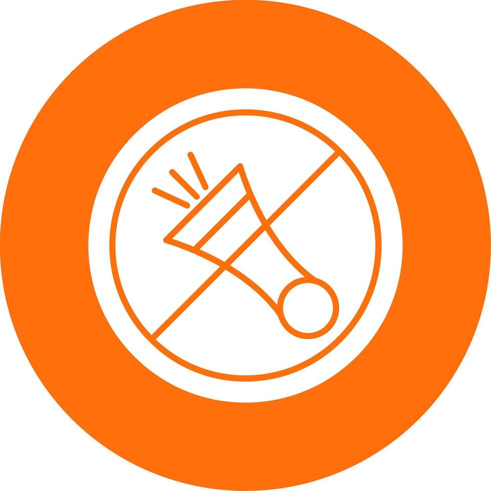 No Horn Glyph Circle Icon vector