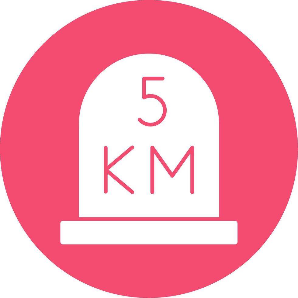 kilometer Glyph Circle Icon vector