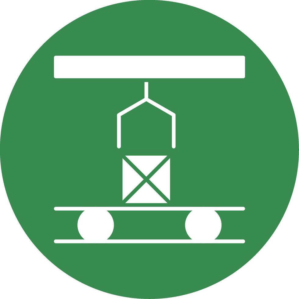 Mass Production Glyph Circle Icon vector
