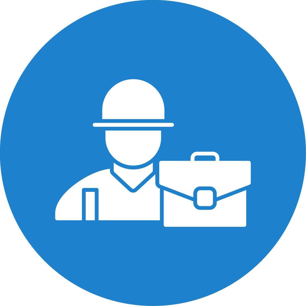 Worker Glyph Circle Icon vector