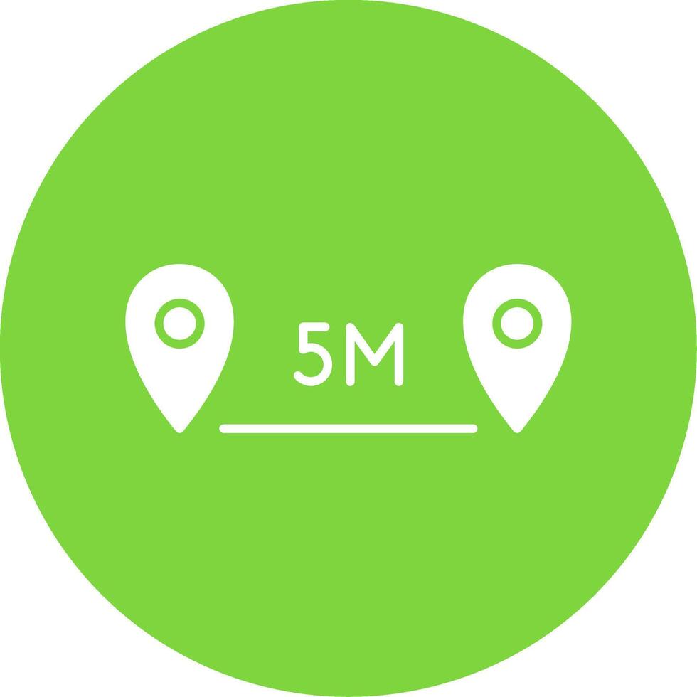 Distance Glyph Circle Icon vector
