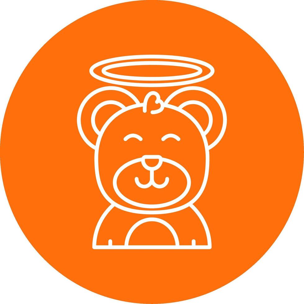 Angel Linear Circle Multicolor Design Icon vector