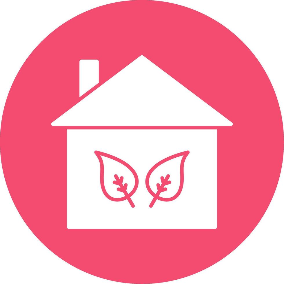 Eco Home Glyph Circle Icon vector