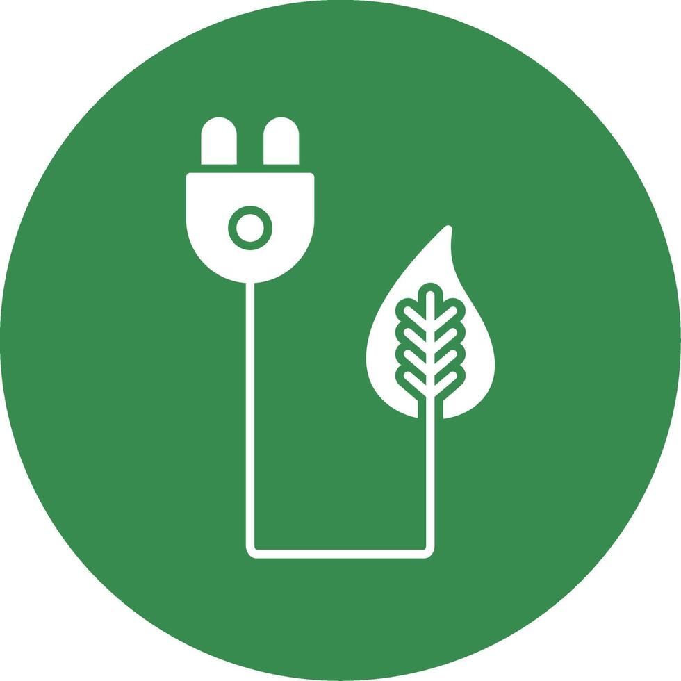 Bio Energy Glyph Circle Icon vector