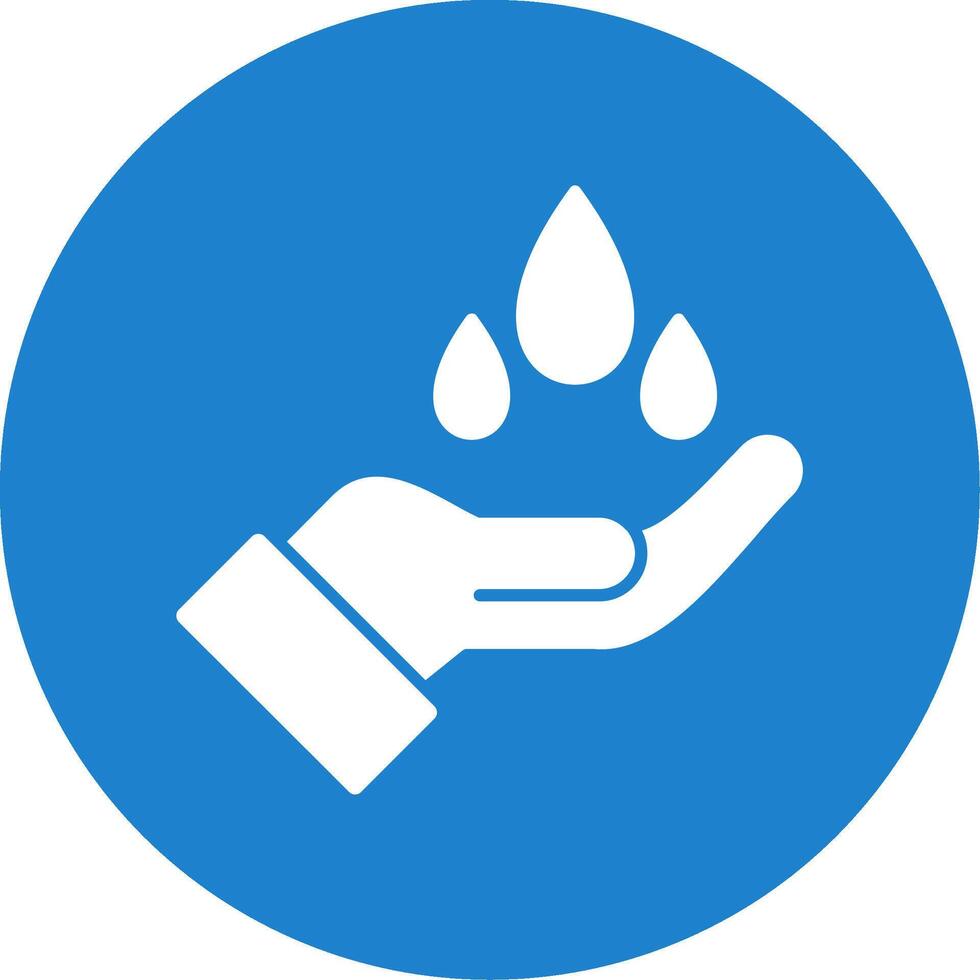 Save Water Glyph Circle Icon vector