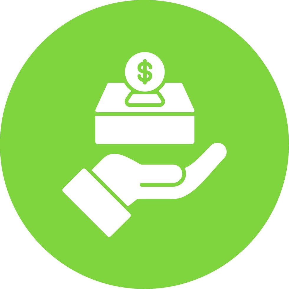 Donate Glyph Circle Icon vector
