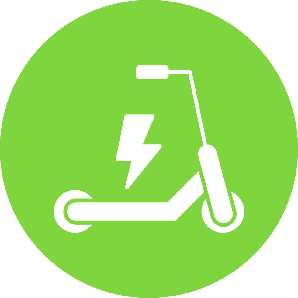 Electric Scooter Glyph Circle Icon vector