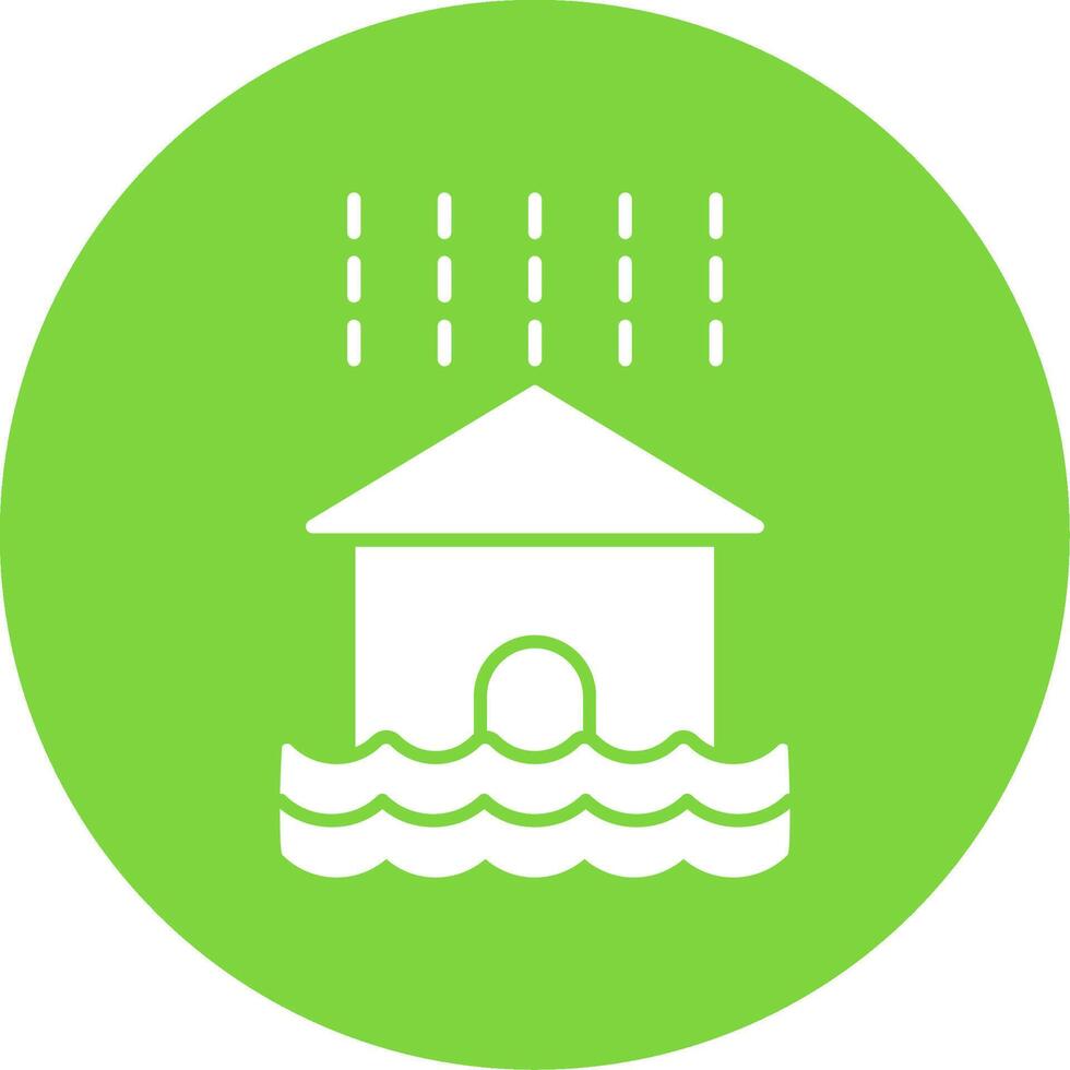 Flood Glyph Circle Icon vector