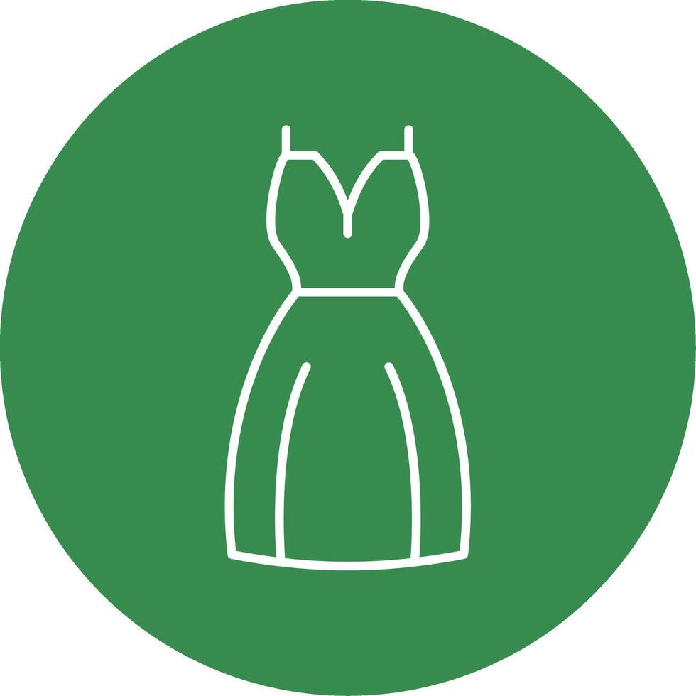 Evening dress Linear Circle Multicolor Design Icon vector