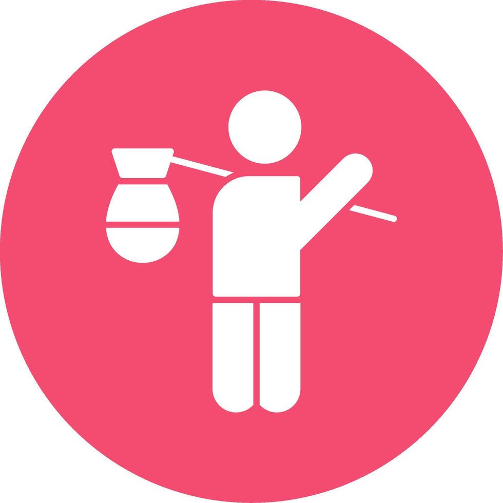 Refugee Glyph Circle Icon vector