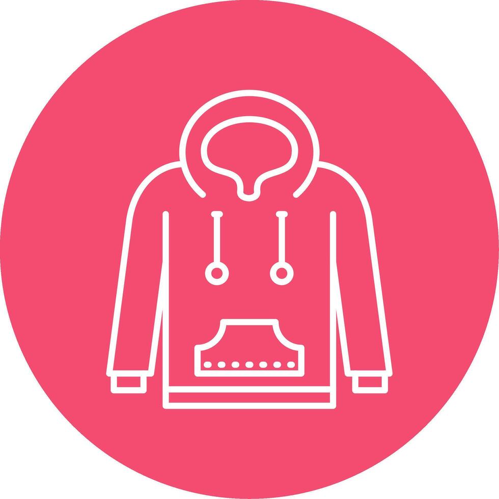 Hoodie Linear Circle Multicolor Design Icon vector