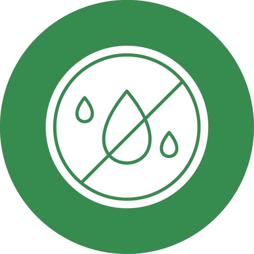 No Water Glyph Circle Icon vector