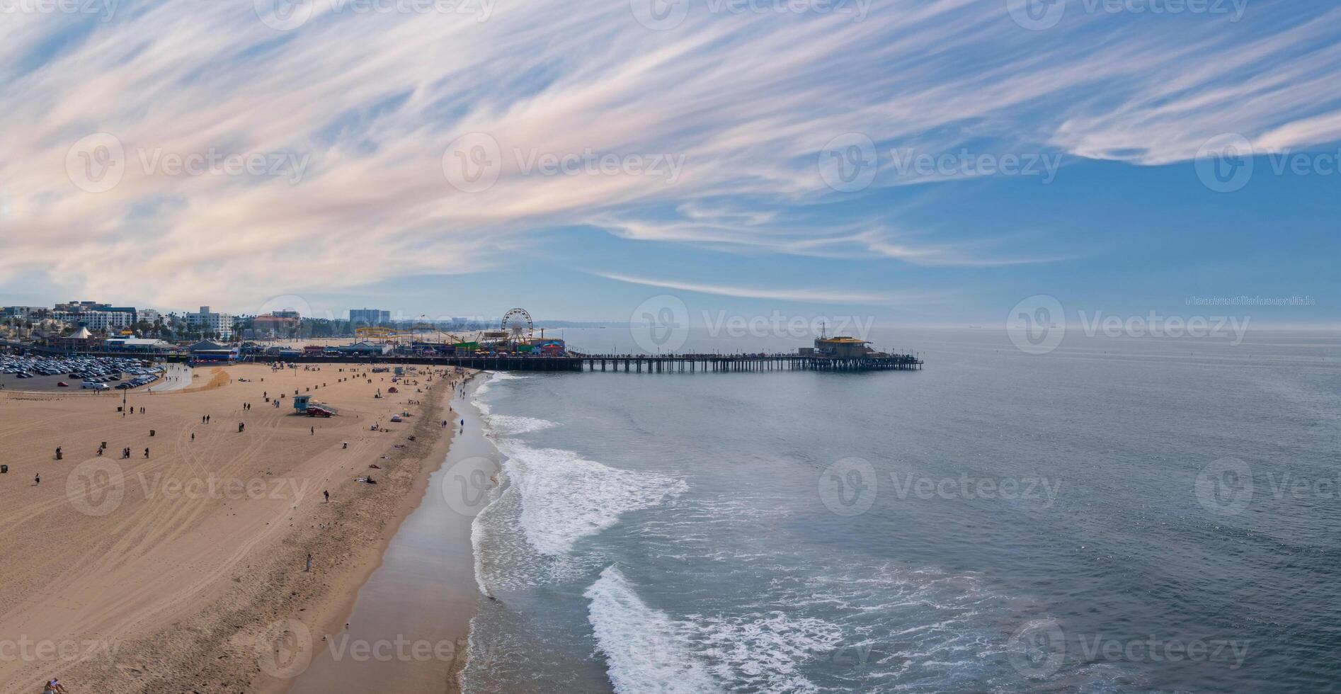 Venice beach Los Angeles California LA Summer Blue Aerial view. photo