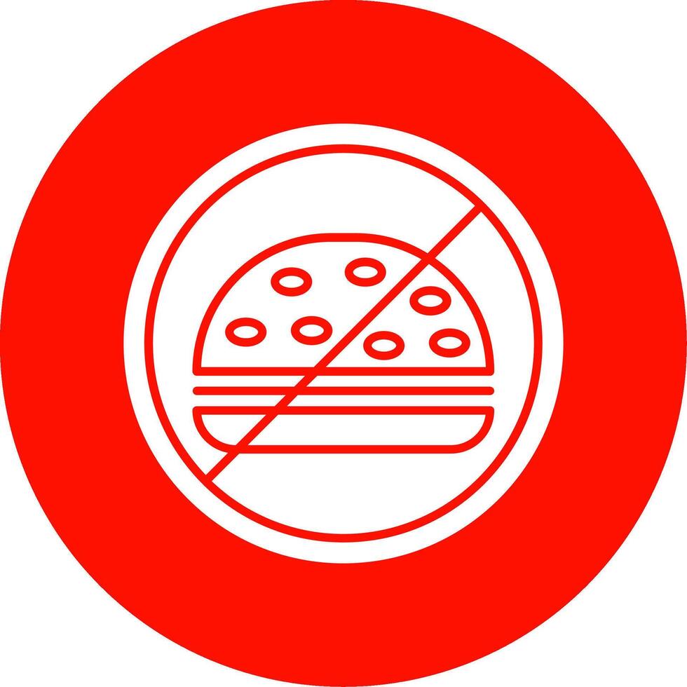 No Food Glyph Circle Icon vector