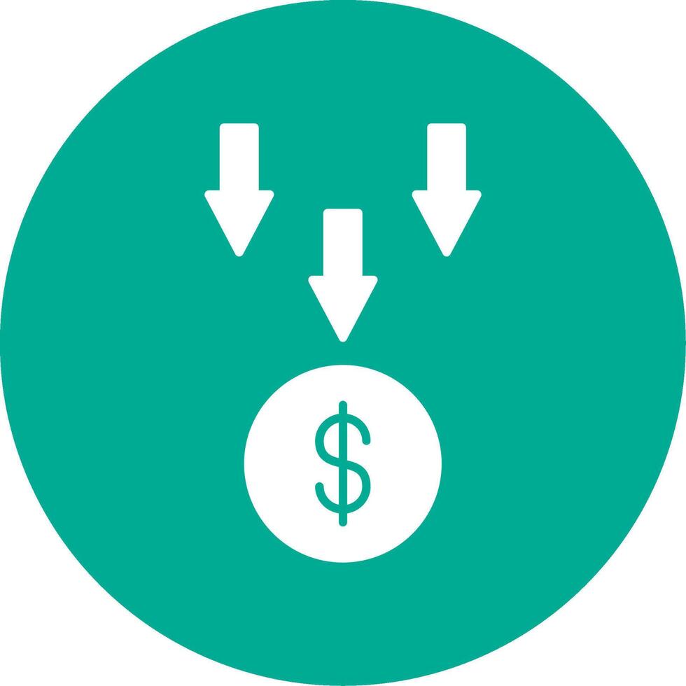 Bankruptcy Glyph Circle Icon vector