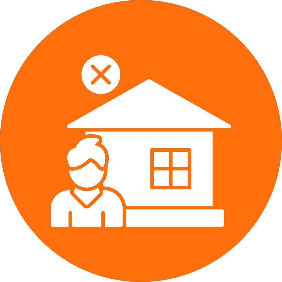 Homeless Glyph Circle Icon vector