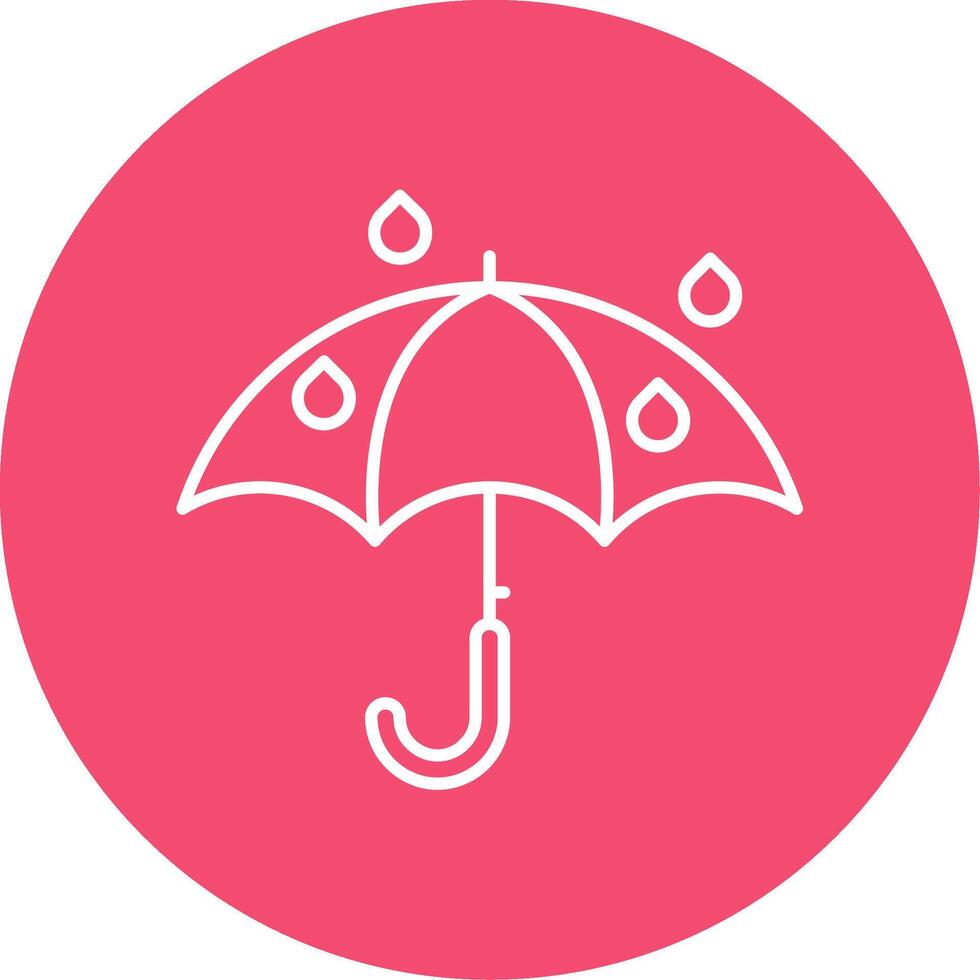 paraguas lineal circulo multicolor diseño icono vector