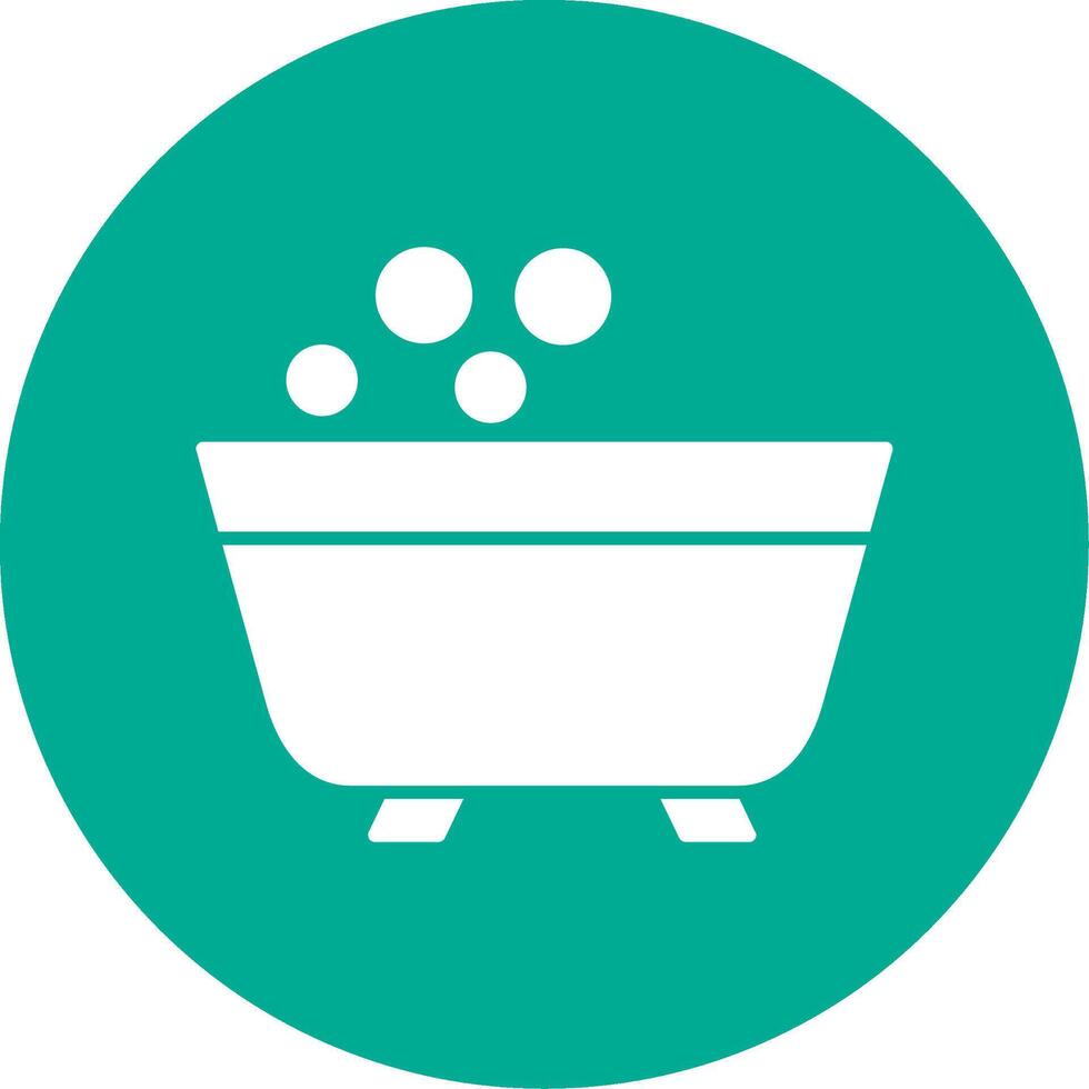 Bathtub Glyph Circle Icon vector