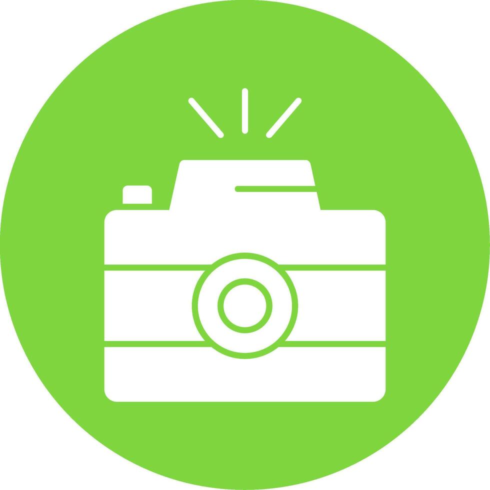 Photo Camera Glyph Circle Icon vector
