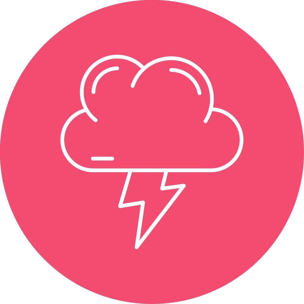 Lightning Linear Circle Multicolor Design Icon vector