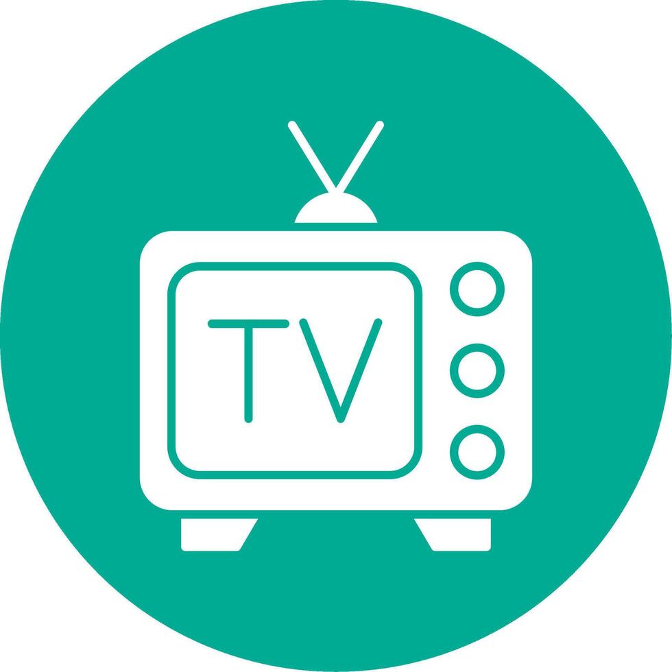 Tv Glyph Circle Icon vector
