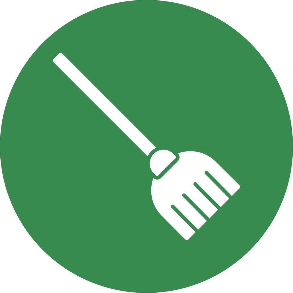Broom Glyph Circle Icon vector