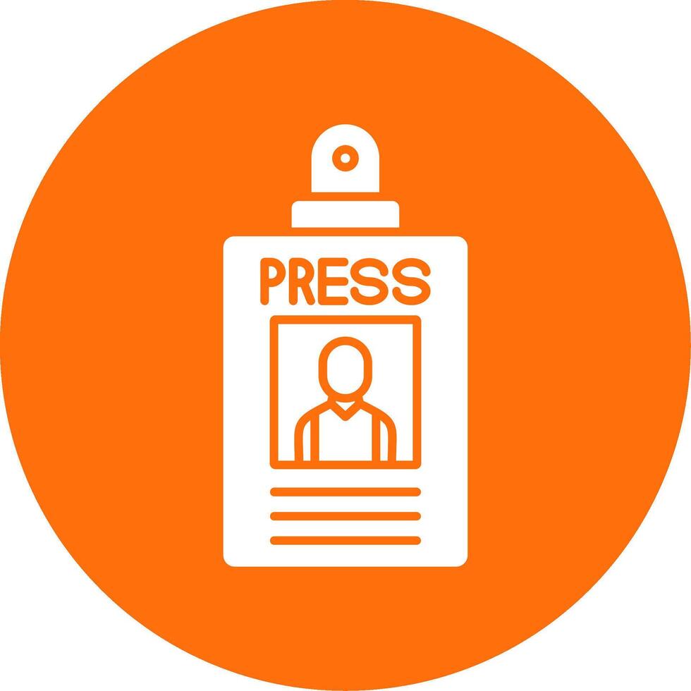 Press Pass Glyph Circle Icon vector