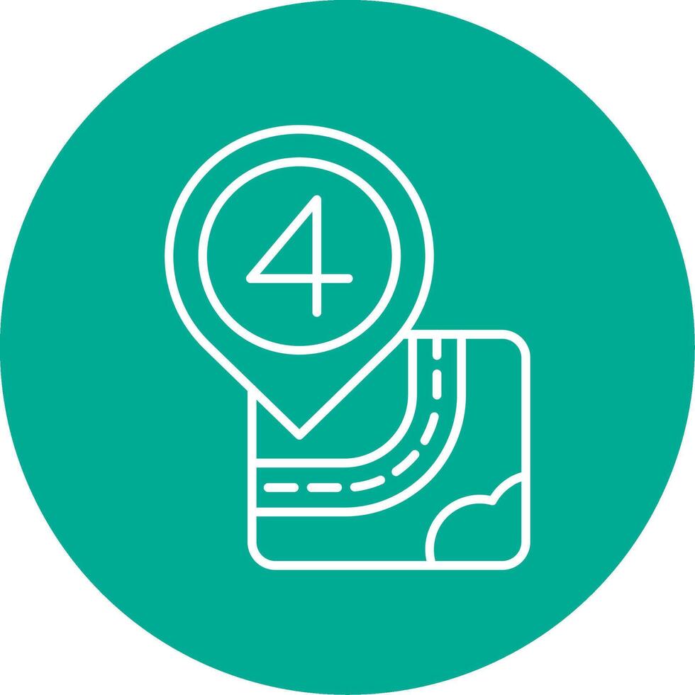 Four Linear Circle Multicolor Design Icon vector