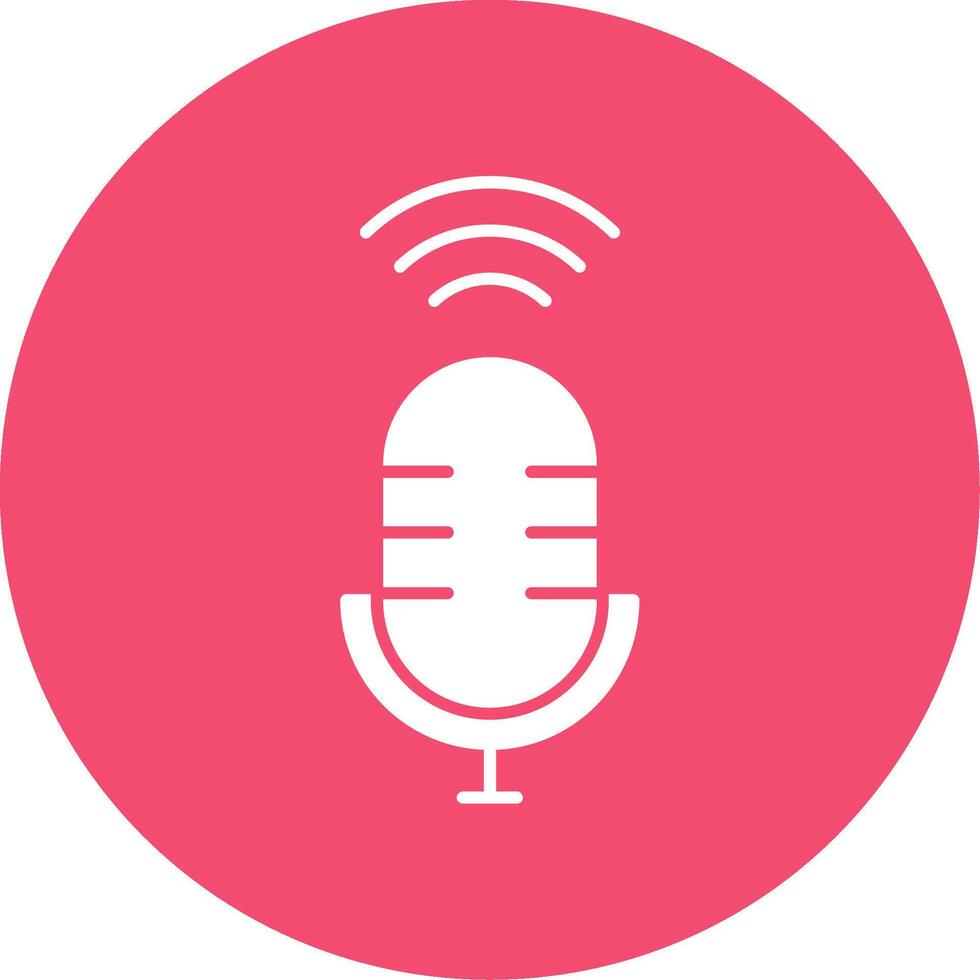 Voice Assistant Glyph Circle Icon vector