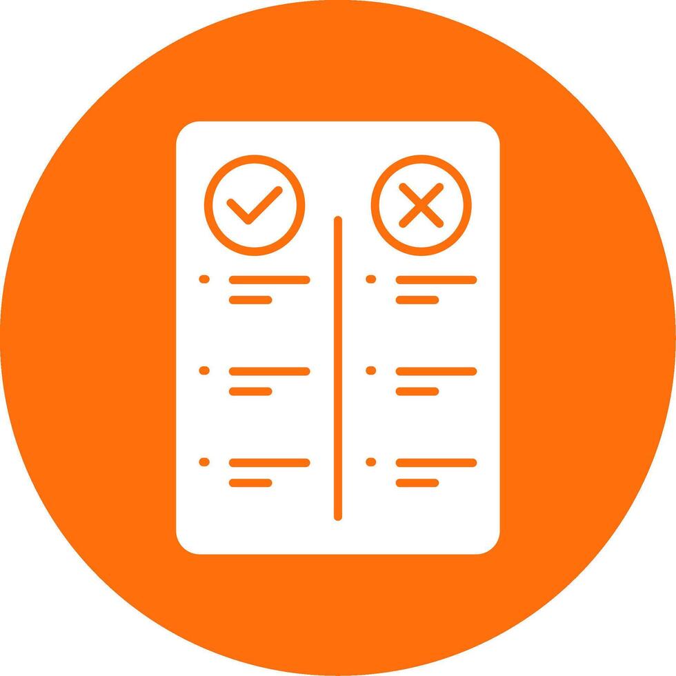 Pros And Cons Glyph Circle Icon vector