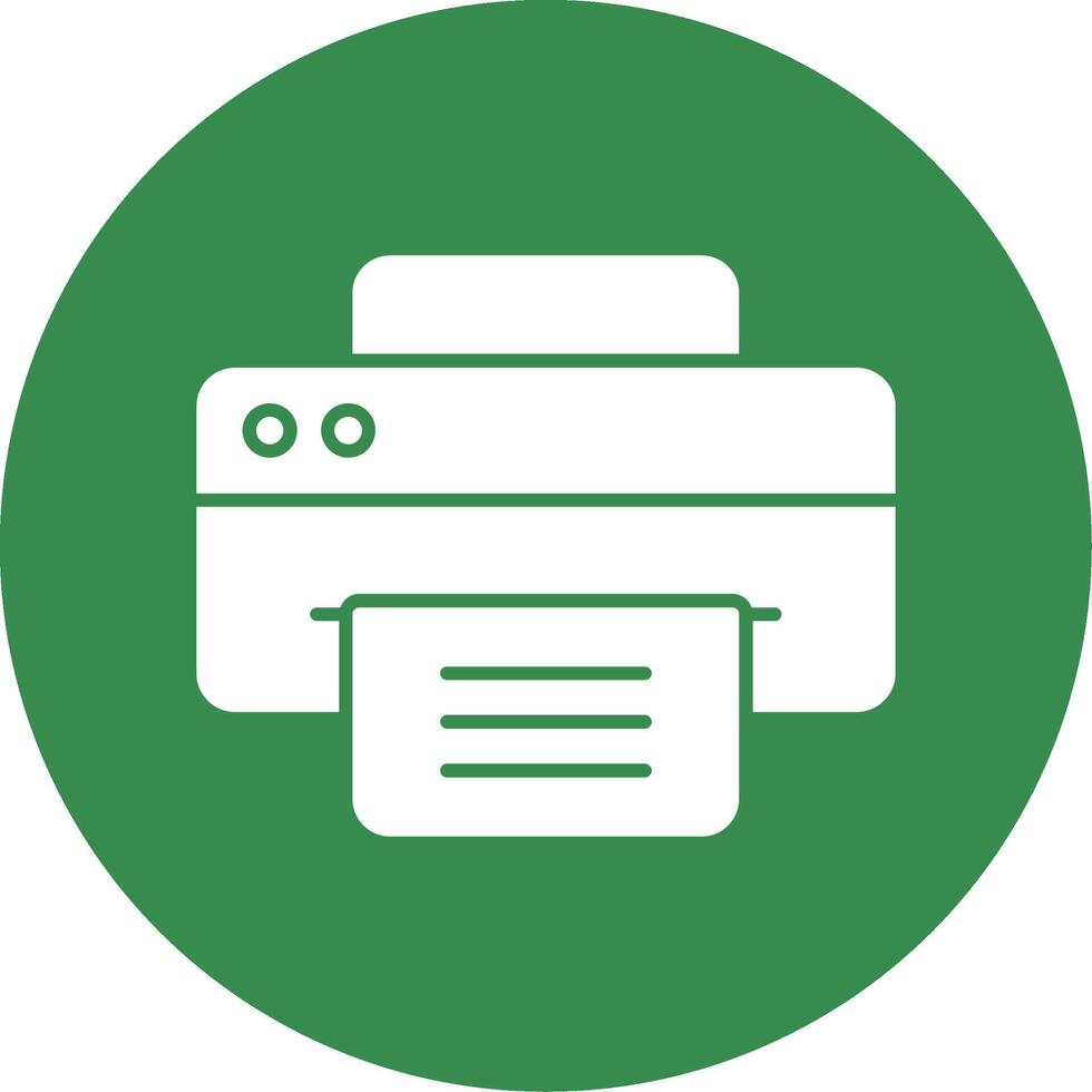 Printer Glyph Circle Icon vector