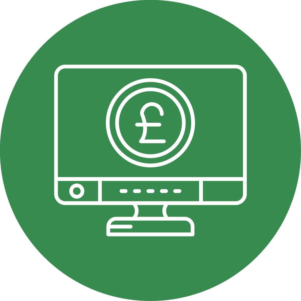 Pound Linear Circle Multicolor Design Icon vector