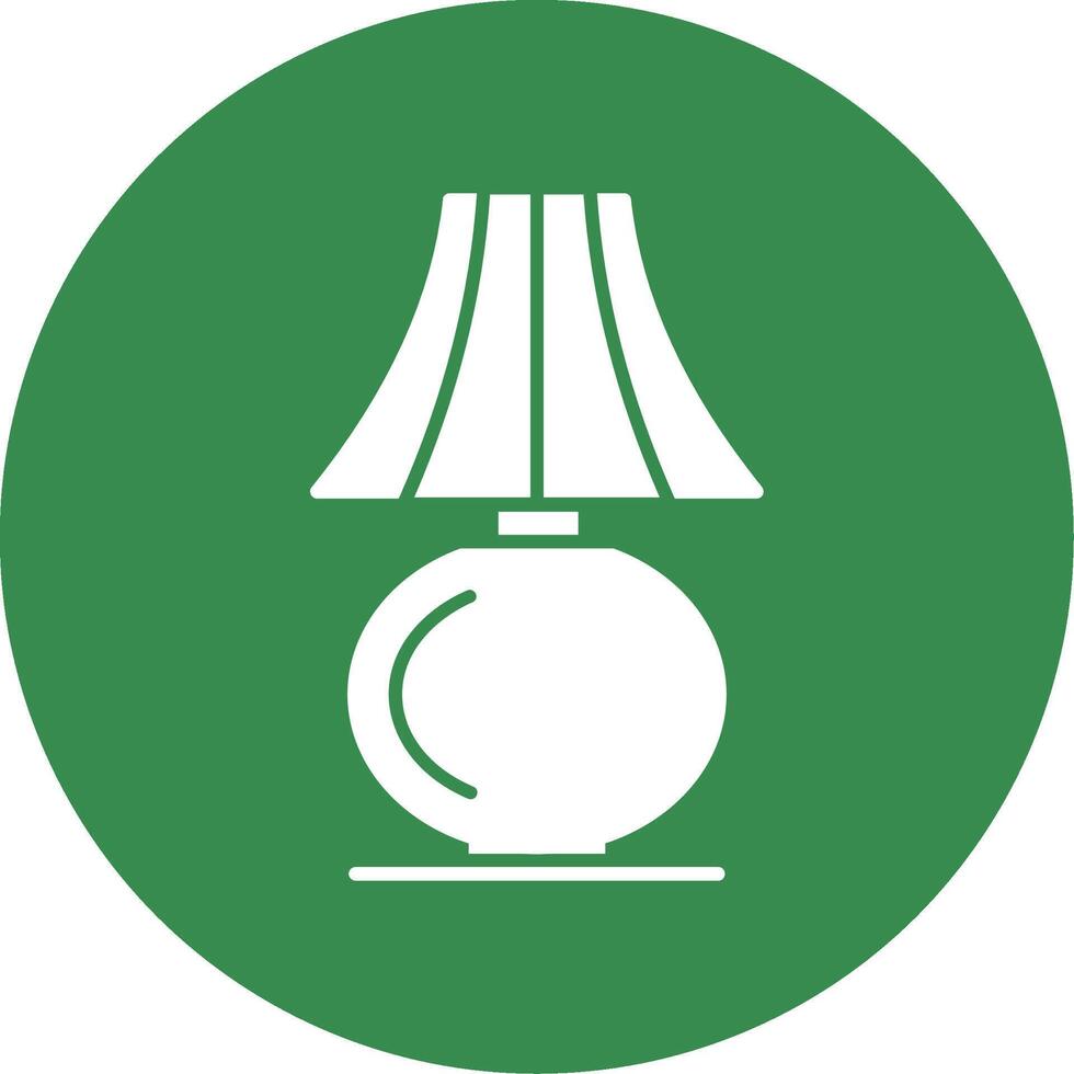 Table Lamp Glyph Circle Icon vector