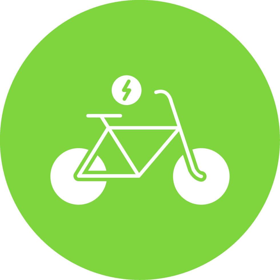Electric Bicycle Glyph Circle Icon vector