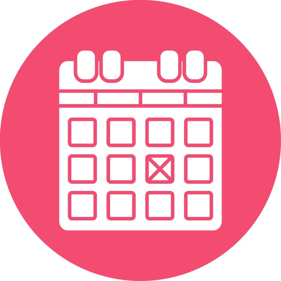 Calender Glyph Circle Icon vector