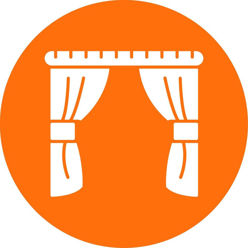 Curtains Glyph Circle Icon vector
