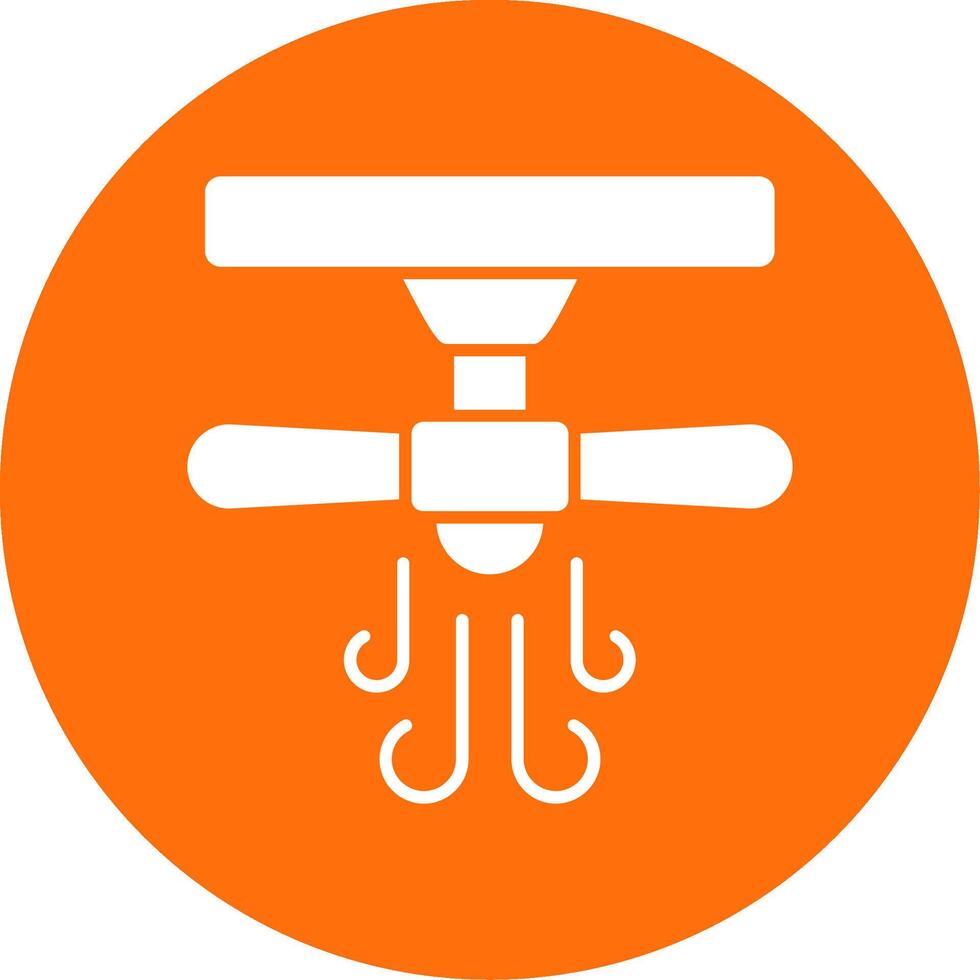 Ceiling Fan Glyph Circle Icon vector