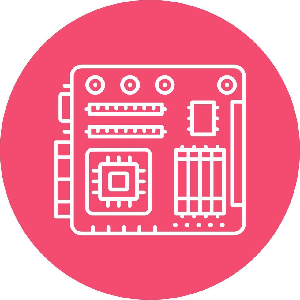 Motherboard Linear Circle Multicolor Design Icon vector