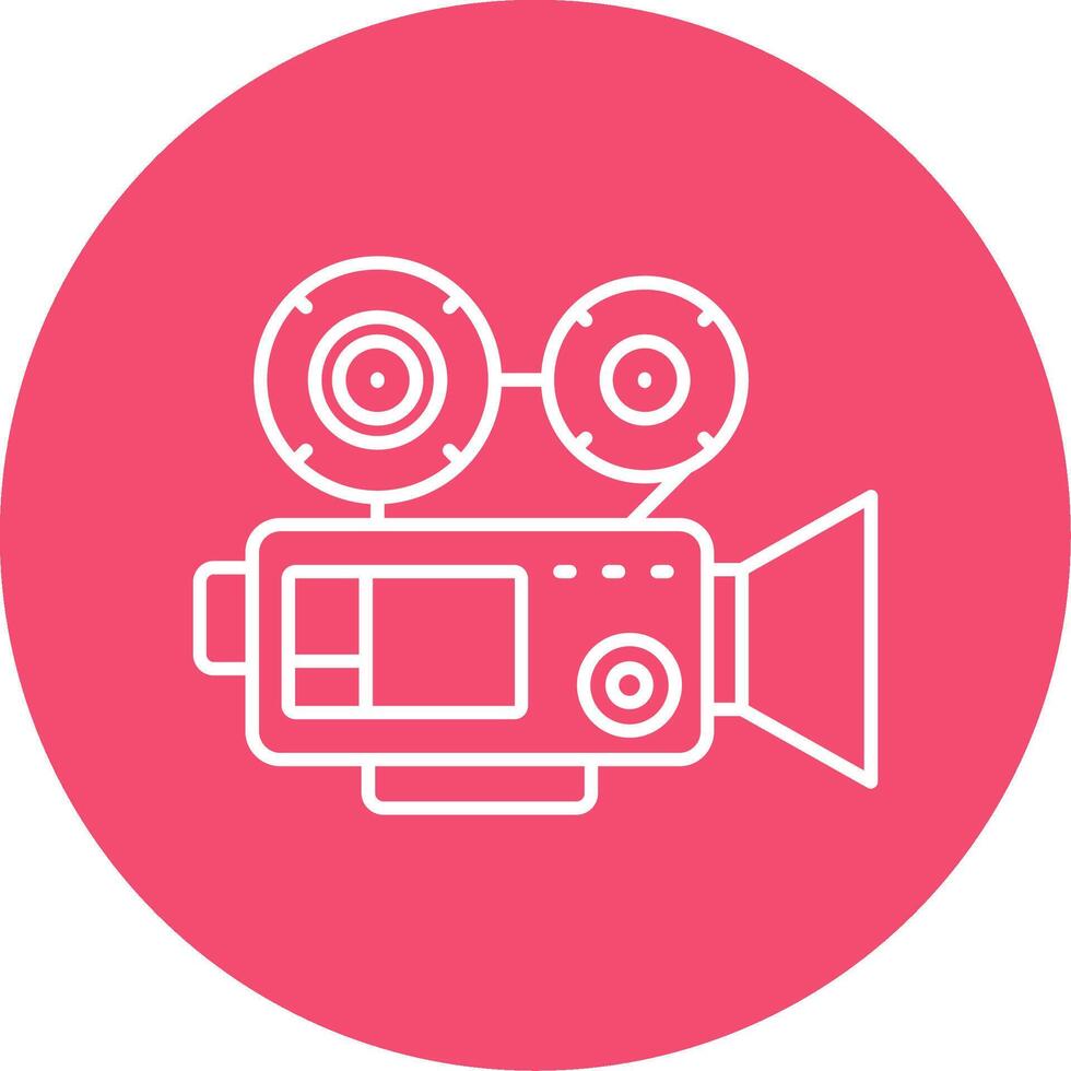 Video camera Linear Circle Multicolor Design Icon vector