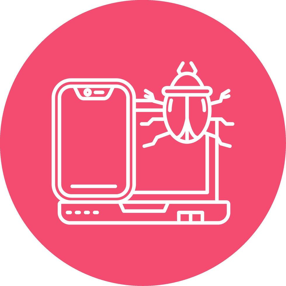 Bug Linear Circle Multicolor Design Icon vector