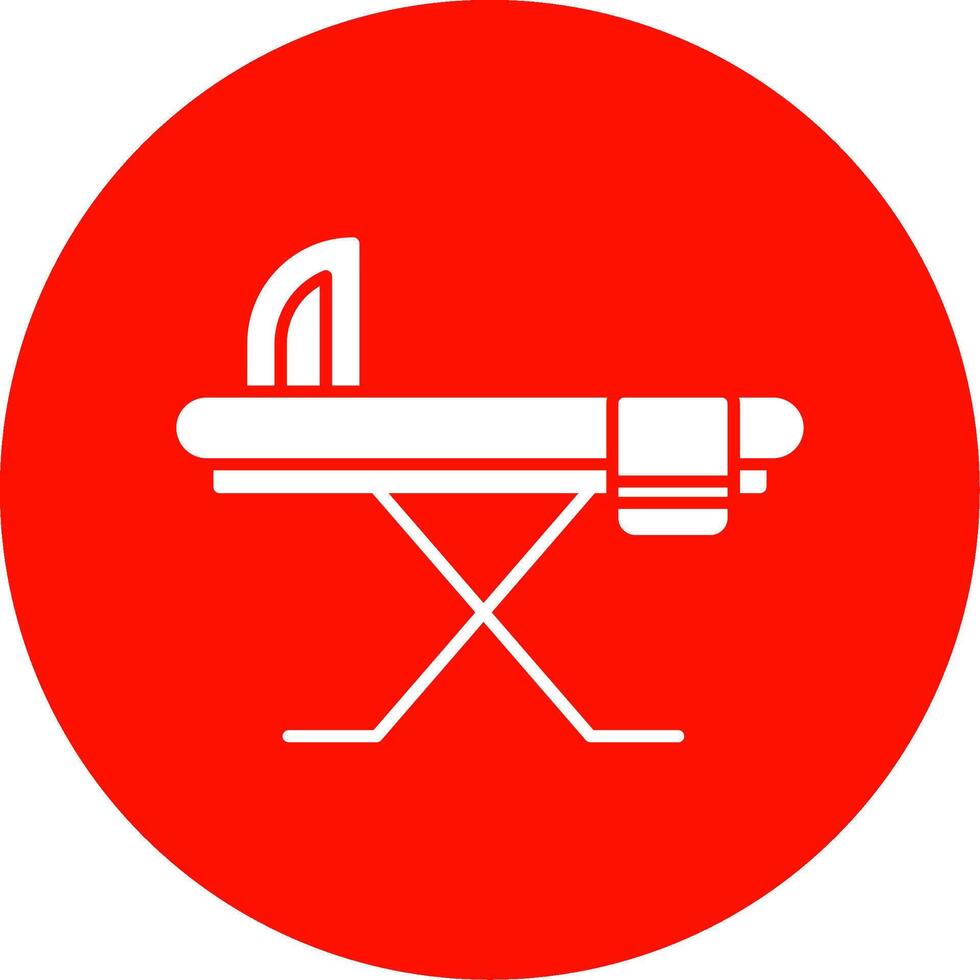 Ironing Board Glyph Circle Icon vector