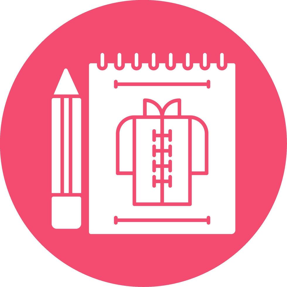 Cloth Sketch Glyph Circle Icon vector