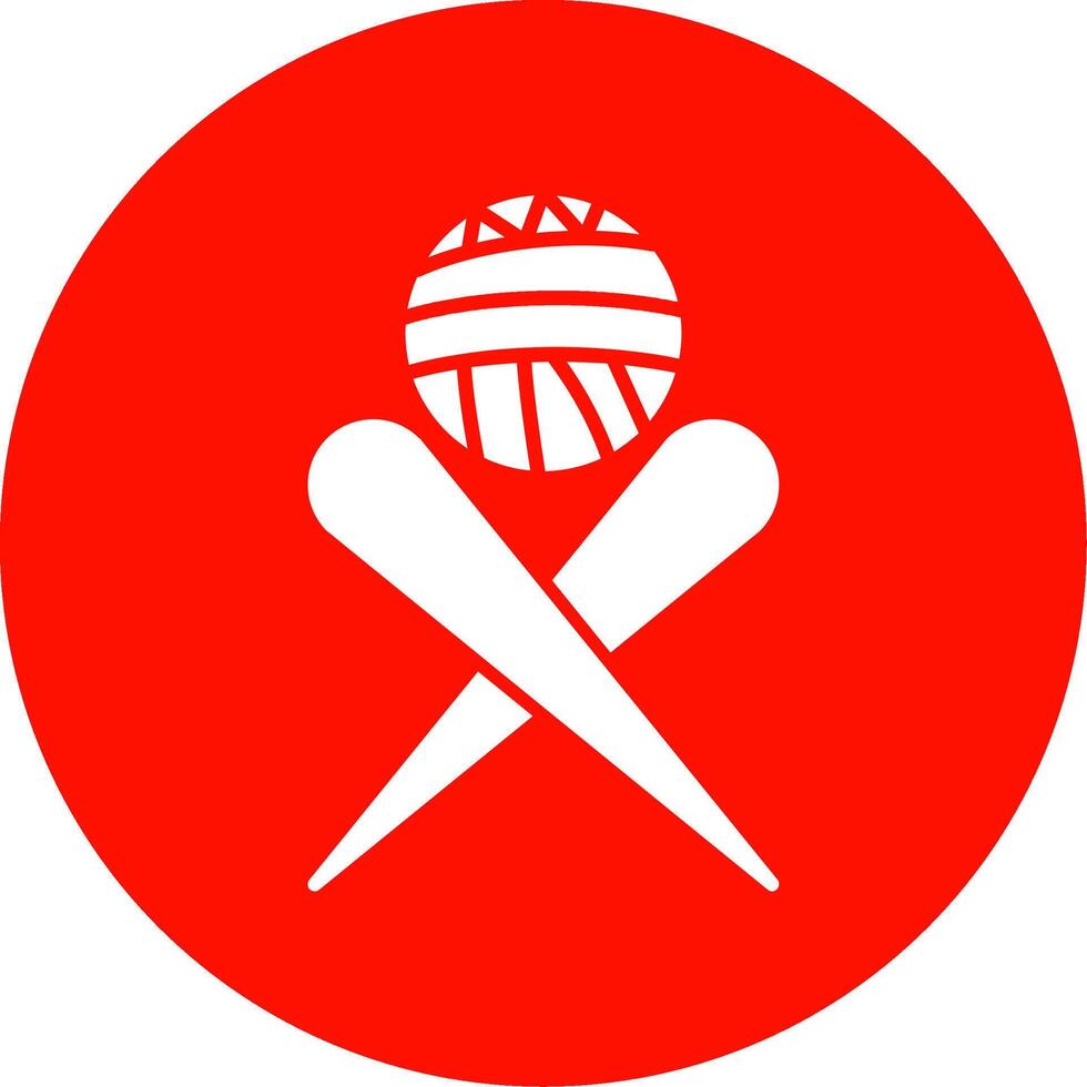 Knitting Needles Glyph Circle Icon vector