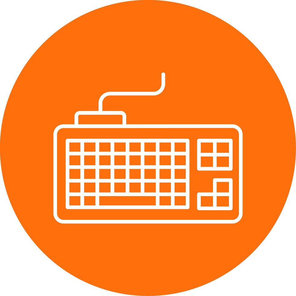 Keyboard Linear Circle Multicolor Design Icon vector
