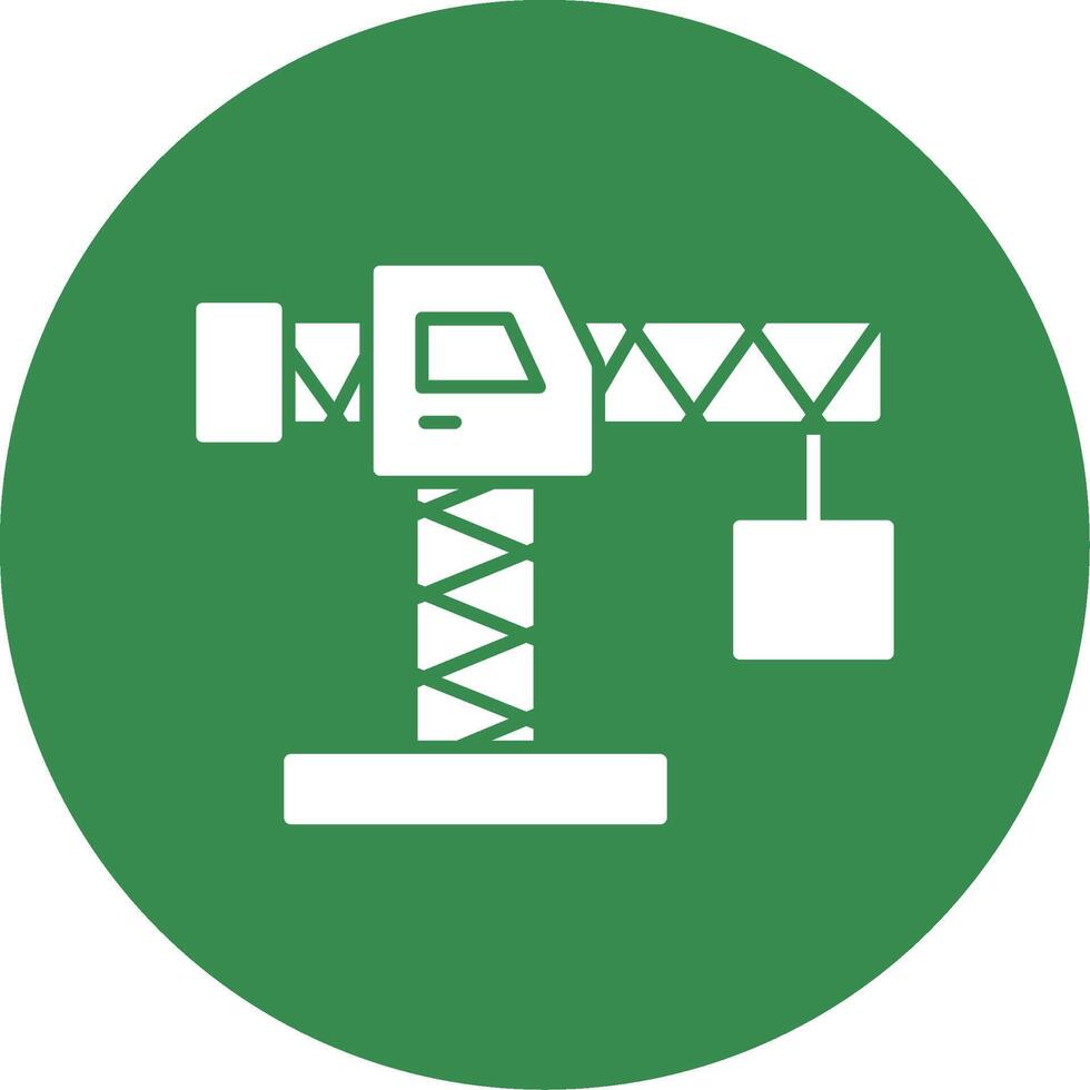Crane Glyph Circle Icon vector