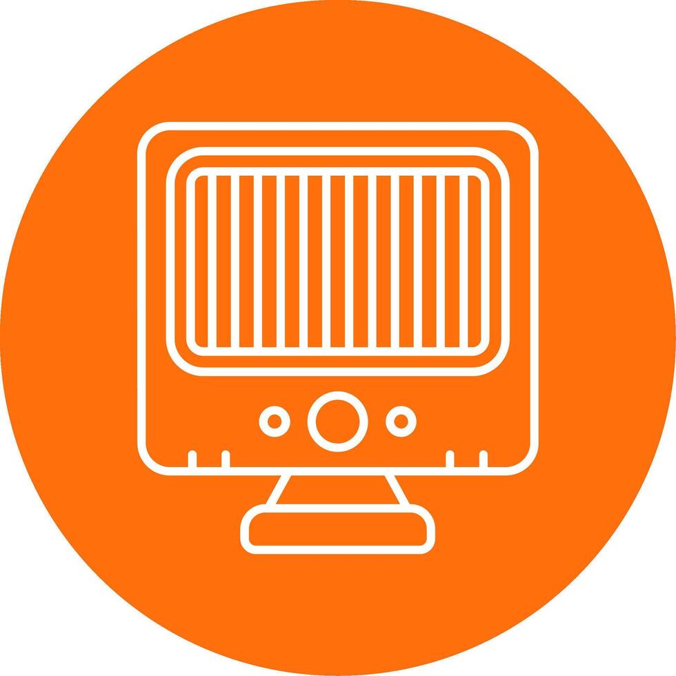 Heater Linear Circle Multicolor Design Icon vector