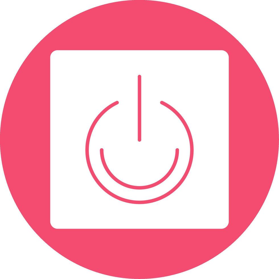 Turn On Glyph Circle Icon vector