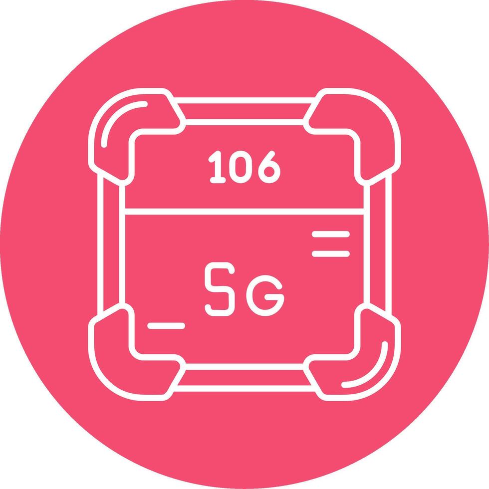 Seaborgium Linear Circle Multicolor Design Icon vector