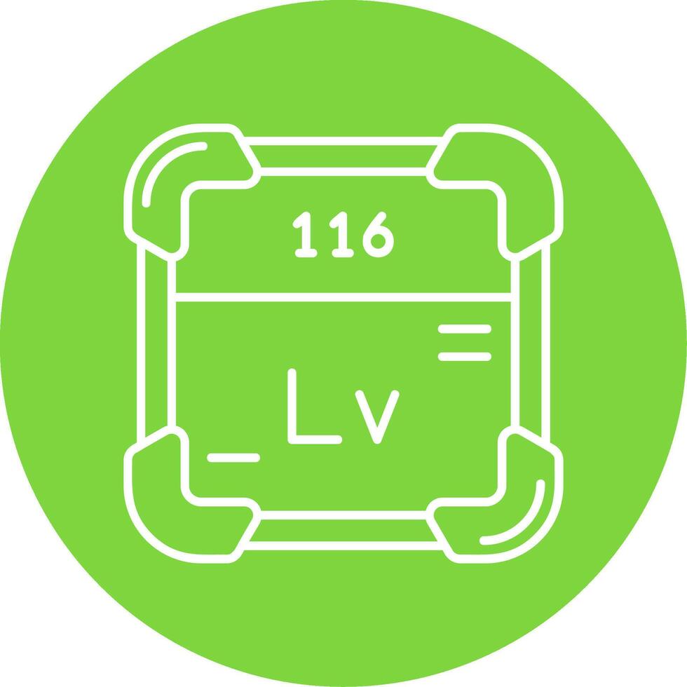 Livermorium Linear Circle Multicolor Design Icon vector